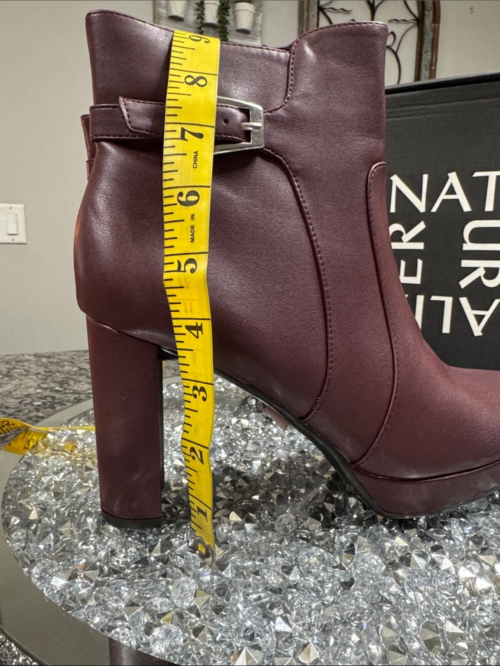 Naturalizer Braxton Burgundy Platform Ankle Boots NEW 11 - Picture 12 of 15